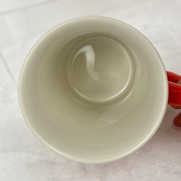 Set 2 Pier 1 Sculpted Fanni Flamingo 3D Red White Coffee Mug Tall 16 oz Hand Pai - Picture 8 of 12